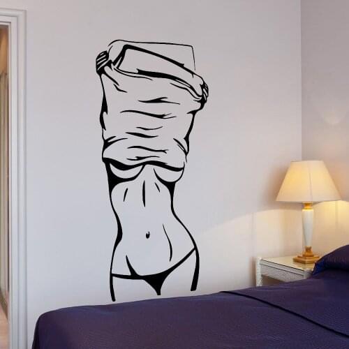 Pretty Girl Wall Decals For Bathroom Home Decor Vinyl Wall Stickers For Living Room Bedroom Wardrobe Waterproof Ornament Y572