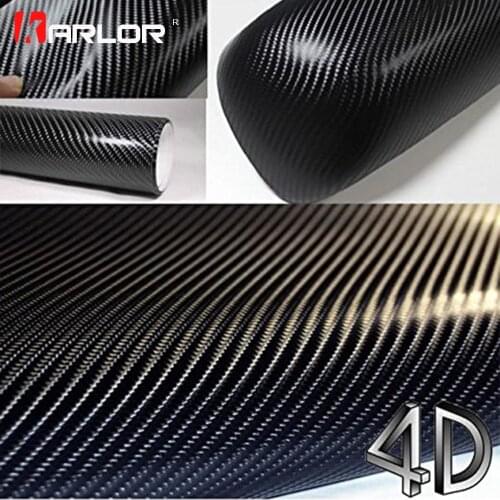 200mmX1520mm Waterproof DIY Car Sticker Car Styling 4D Thicken 3M Car Carbon Fiber Vinyl Wrapping Film Car Accessories Decals