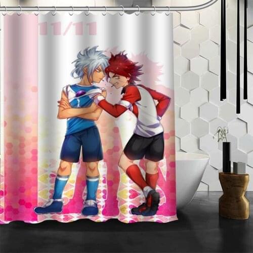 ShunQian Inazuma Eleven Shower Curtain Polyester Fabric Bath Screens Curtains For Bathroom 3D Waterproof Bath Curtain Hook