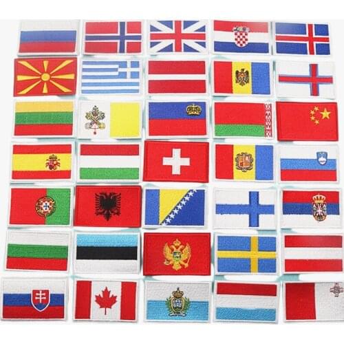 Embroidery Patch Of National Flag Badges Of Various Countries High Temperature Ironing/Sweing Patch Used For Clothes Decoration