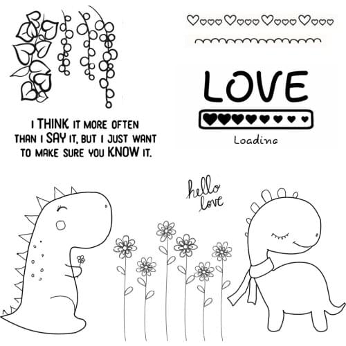 ZhuoAng Cartoon Dinosaur Clear Stamps For DIY Scrapbooking/Card Making/Album Decorative Silicon Stamp Crafts