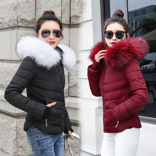 Winter jacket Women 2020 new winter warm down jacket women short paragraph Slim Fur collar large yards womens cotton jacket