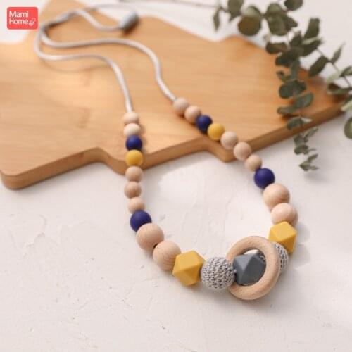 1pc Silicone Beads Wooden Food-grade Baby Silicone Dentition for Necklace Making Rodent Teether for Teeth Baby Goods Baby Toys