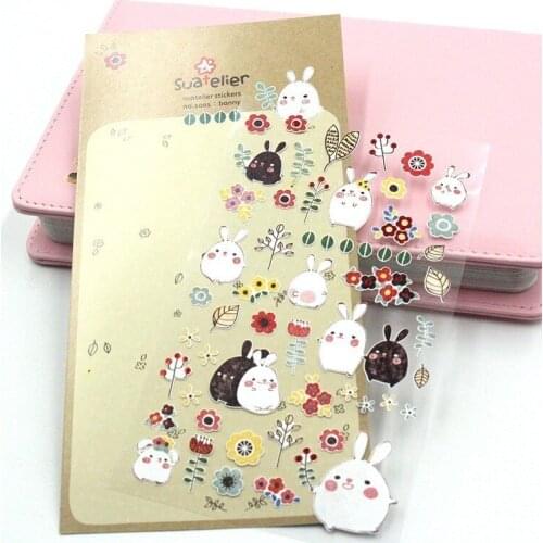 1PC New Creative Korean Style Bonny Diary Stickers Planner Sticker Sticky Notes Papeleria Children Decorate Stationery Sticker