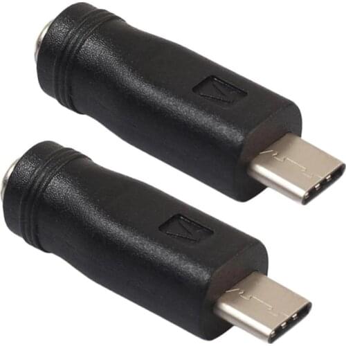 2pcs Adapter Type-C Male to DC 5.5x2.1mm Female Phone Power Charger Connector Elaborate Manufacture Prolonged Durable