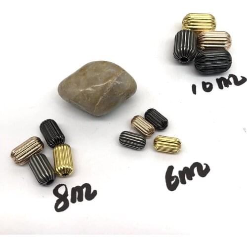 2mm Hole 316L Stainless Steel Plated Beads Winter Melon Charm Spacer Beads For Jewelry Making Bracelet DIY Jewelry Fittings