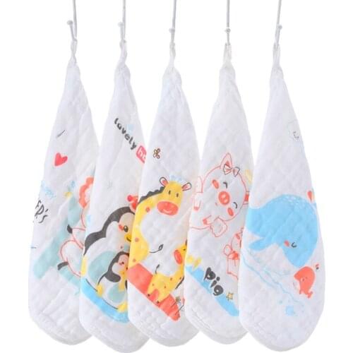 5Pcs Six-Layer Gauze Soft Saliva Wipe Face Towel Infant Boy Girl Wash Cloth Gifts Baby Bibs Scarf Muslin Washcloths