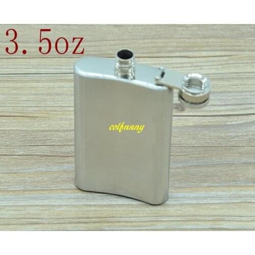 50pcs/lot Fast shipping Portable 3.5 oz Stainless Steel Hip Flask Pocket Liquor bottle With Retail box