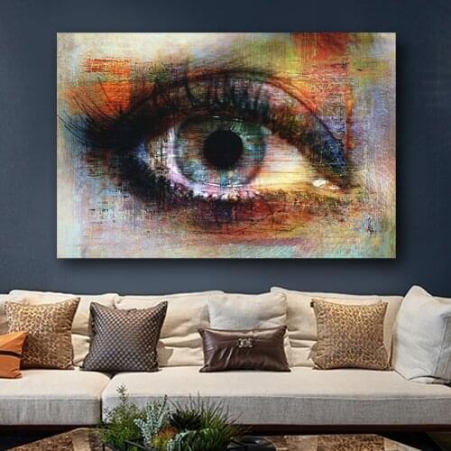 Abstract Colorful Eye Texture Canvas Painting Graffiti Art Posters and Prints Wall Art Decorative Picture for Living Room Decor