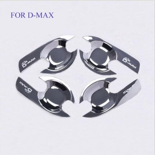 FREE SHIPING TIT FOR 2012-2016 ISUZU d-max ABS Door handle bowl CHROME cover for D-MAX accessory 2015 DMAX accessories