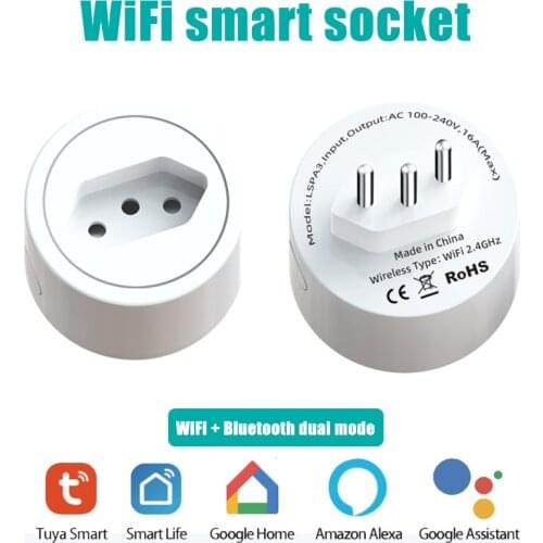 Brazil Smart Socket WIFi Smart Plug Smart Life Power Timer APP Remote Control Protector Work Support Multiple Voice Control 16A