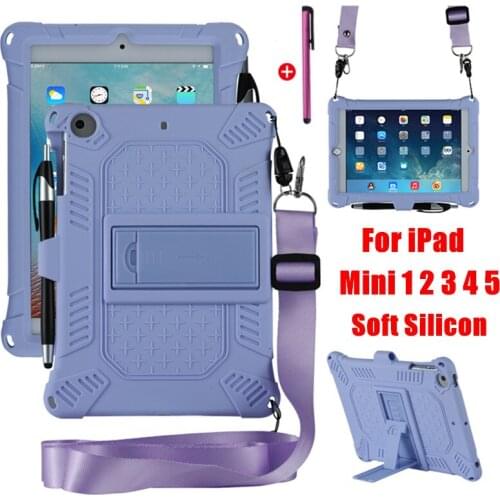 For iPad Mini 1 2 3 4 5 Tablet Case Fashion Silicon Back shell cover for Ipad Mini mini5 mini4 mini3 mini2 Stand Protect Shell
