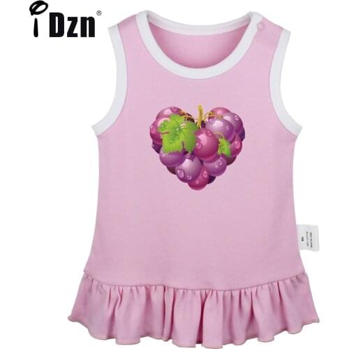 NEW Summer Cute Baby Girls Sleeveless Dress Sweet Fruit Love Grape Kiwi Pleated Dress Infant Clothes Soft Cotton Vest Dresses