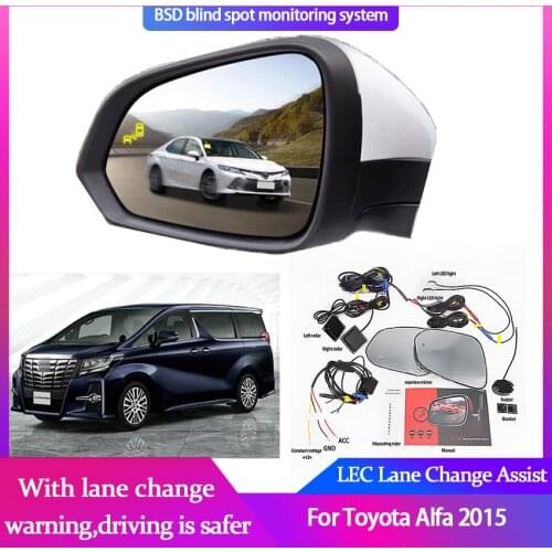 For Toyota Alfa 2015 BSM BSD Blind Spot Monitoring System 24GHZ Millimeter Waves Radar Sensor Mirror LED Light Warning