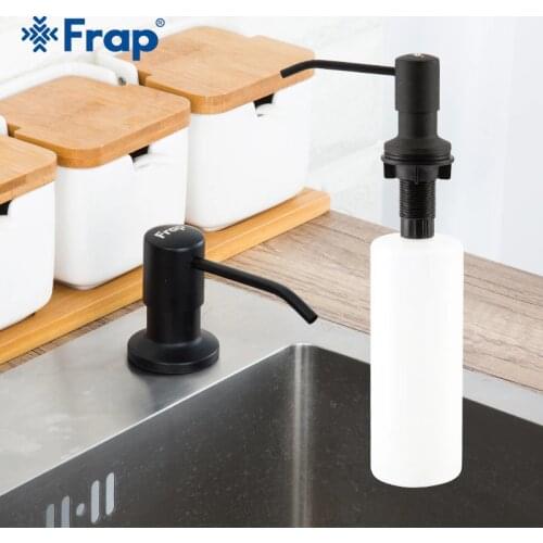 Frap Black Liquid Soap Dispensers Kitchen Sink Stainless Steel ABS Plastic Bottle Easy To Fill Kitchen Accessorie Y35014-4