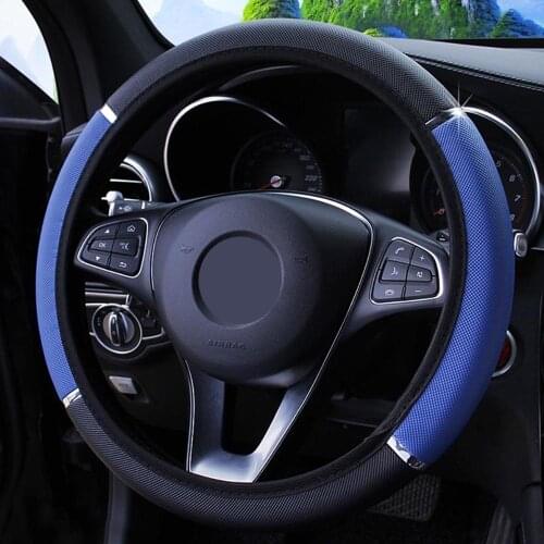 PU Leather Steering Covers Car Steering Wheel Cover 37-38cm Diameter Anti Slip Universal Car-styling