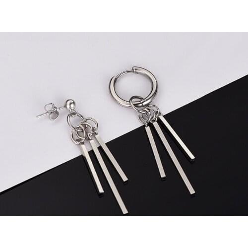 MENGYI Fashion Personality Womens Punk Drop Earrings Men Gothic Rock Jewelry Geometric Ear Clamp Lovers' Earrings