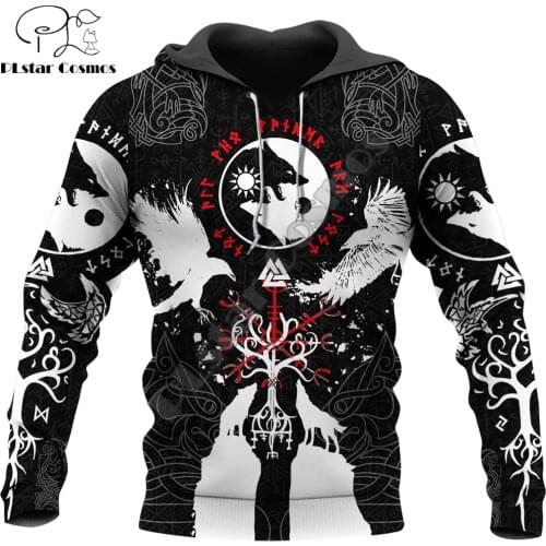 Vikings Tattoo 3D Printed Mens Hoodie Harajuku Streetwear autumn hoodies Sweatshirt Unisex Casual Jacket Tracksuits Hoodie DK022