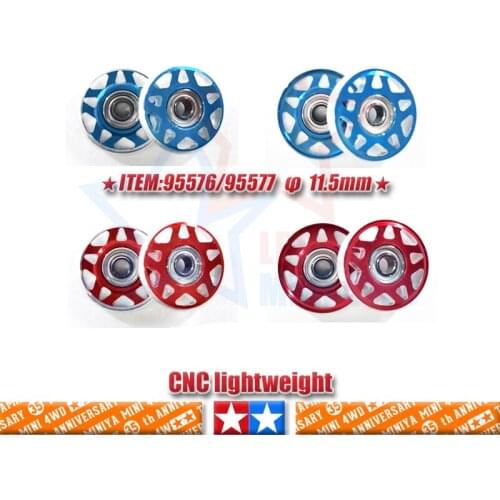 2Pcs Tamiya Original Accessory CNC Lightweight 13mm To 11.5mm Flat/Arc Edge Low Friction Anti Roll Guide Wheel for Mini 4WD Car