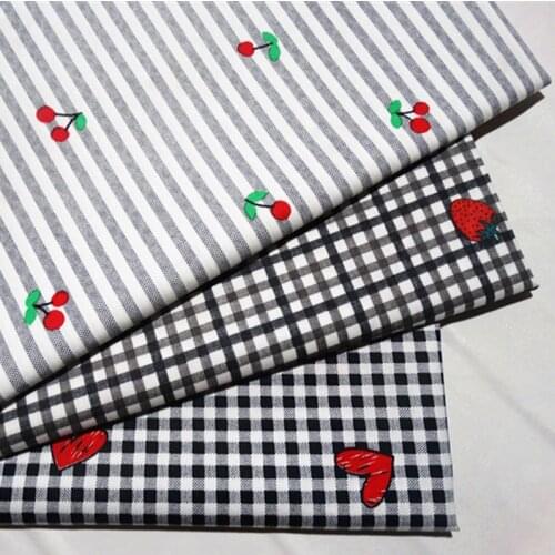 Non-Fluoresce Cotton Printed Fabric Plaid Babys Bag Handmade Dress Cloth 100% Cotton Fabric