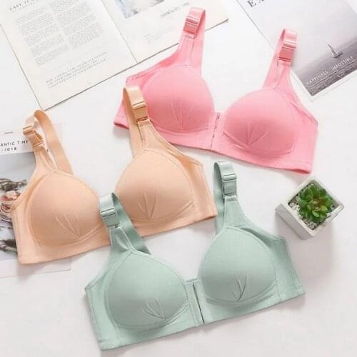2021 Miss No rims New Front Buckle Thin Sexy Lingeries Women Bras Plus Size Breathable Vest Front Fastener Womens Underwear