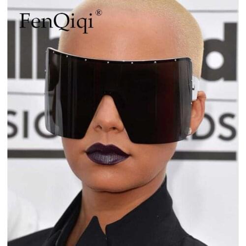 Oversized Goggles Sunglasses Mirror Women Men Rivert Sun Glasses One-Piece Windproof Ladies Luxury Rimless Summer Shades Oculo