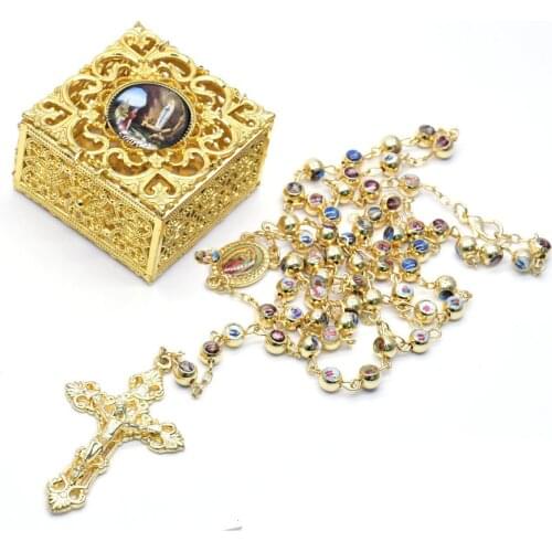 Virgin Mary Necklace Cross orthodox church utensils Jesus corss with box