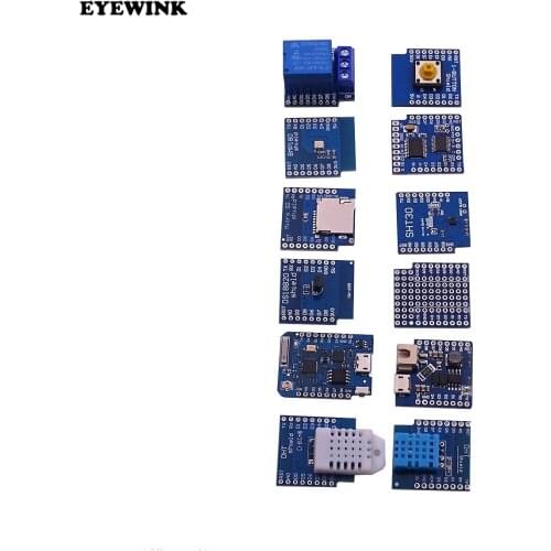 ESP8266 D1 Mini Pro WiFi Development Board NodeMcu WS2812 RGB DHT11 DHT22 AM2302 Relay DS18B20 BMP180 Motor for WeMos DIY Kit