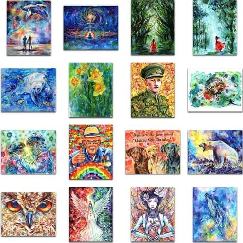 Full Square Diamond embroidery Scenery bear DIY Diamond mosaic landscape starry sky Diamond painting Cross stitch flower dog owl