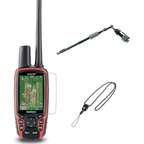 3pcs Clear LCD Screen Protector Shield Film + Flexible Long Range Extend Foldable Antenna + Lanyard for Garmin Astro 220 320 900