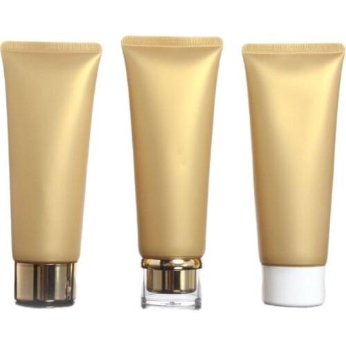 100ml Empty Plastic Soft Tube Cosmetic Skin Care Cream Bottle Tube Gold Cosmetic Soft Tube with Screw Lid 50pcs/Lot