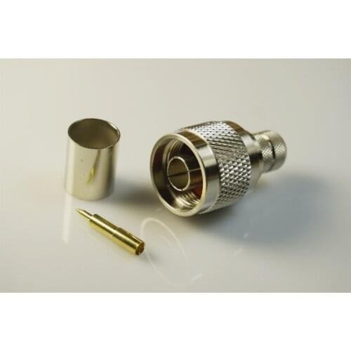 5 pcs RF Connectors N Straight Plug Connector Crimp Type for RG213 Coaxial Cable threaded coupling