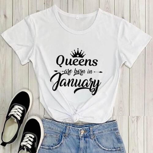 Born in January Birthday Shirt New Arrival Casual Funny T Shirt Birthday Party Tees Gift for Her L5V6