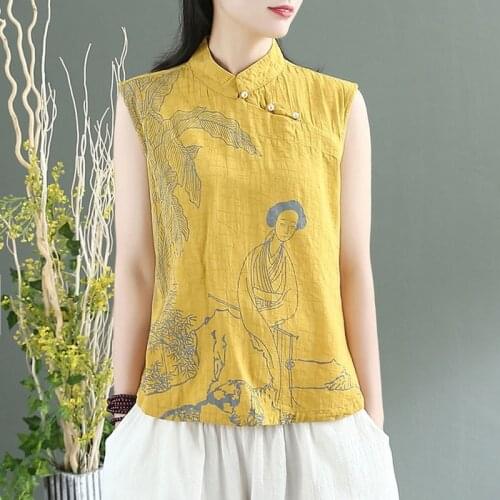 2020 Chinese Style Clothing Women Embroider Tang Suit Shirts Traditional Qipao Cheongsam Top Blouse For Lady Female V1947
