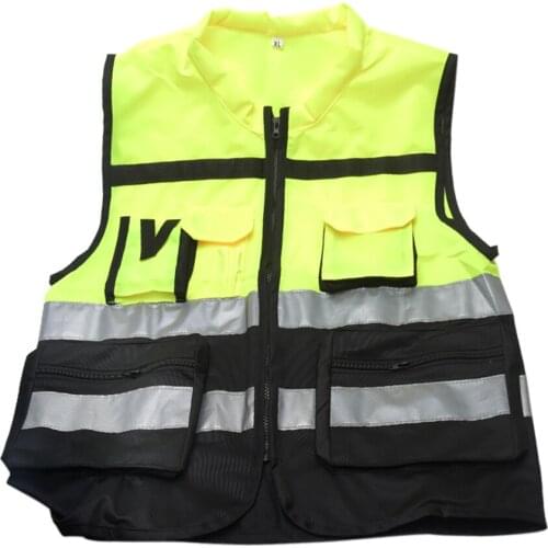 Reflective Jacket Security Visibility Reflective Vest Traffic Cycling Wear Reflective Safety Clothing High Visibility