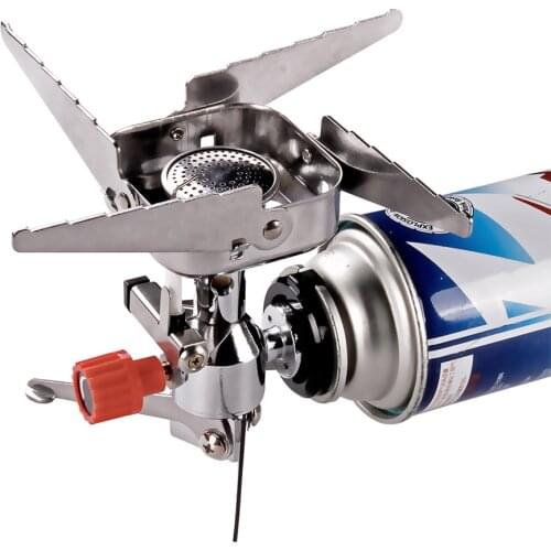 Portable Folding Camping Stove Outdoor Gas Survival Furnace Picnic Cooking Gas Burners Cookware Camp Equipment