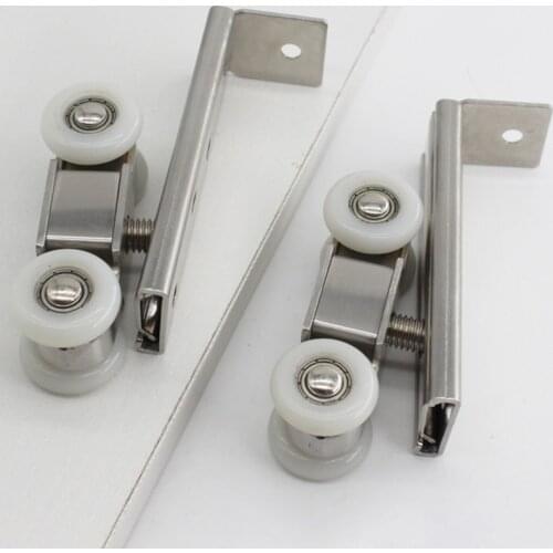 Stainless Steel Sliding Doors Pulley Hanger Roller Hanging Rail Wheels High Load-Bearing Sliding Door Track Rail Hardware