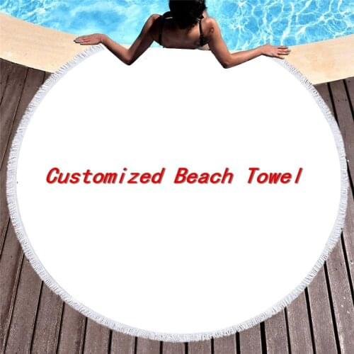 Customized Round Beach Towel With Tassel Swimming Bath Towels For Home Decor Outdoor Camping Yoga Mat Dropship