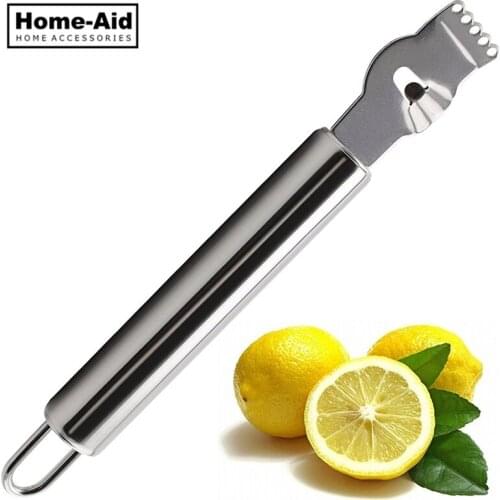 1pc Stainless Steel Fruit Peelers Lemon Orange Zester Grater Stainless Steel Grips Lime Zest Peeling Tool