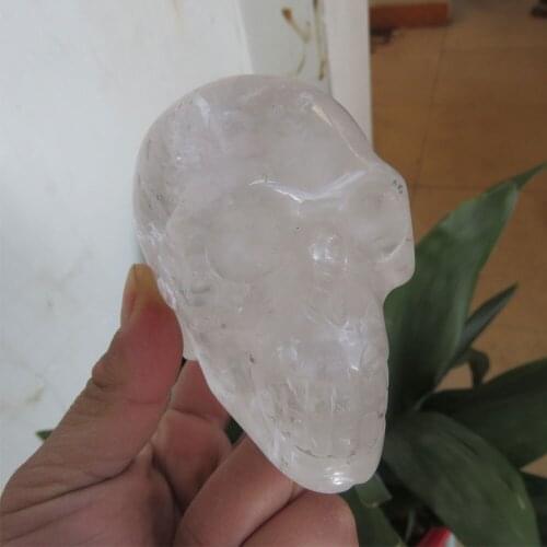 373g Natural Clear Quartz Crystal Skull Hand Carved for Meditation Healing Fengshui Low Price