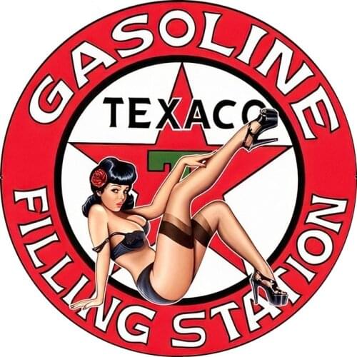 Car Stickers Decor Motorcycle Decals Texaco Gasoline Pin Up Girl Decorative Accessories Creative Sunscreen Waterproof