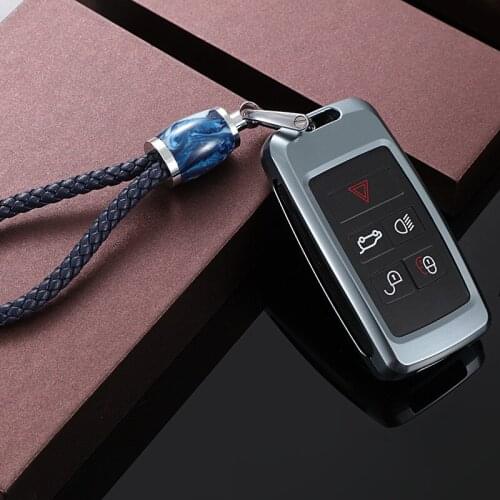 Car Aluminium Alloy Key Holder Cover Case Shell for Land Rover Range Rover Evoque Discovery 5/Discovery Sport for Jaguar FOB Key