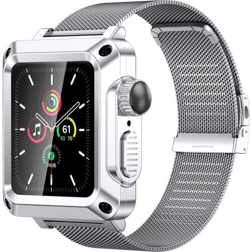 For Apple Watch 44mm 40mm 42mm 38mm Case Milanese Band Glass Film Cover for iwatch iwatch Series 6 SE 5 4 3 2 Strap Accessories