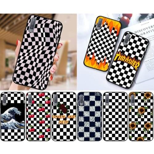 Zororong Black and white chess board Black Phone Case For Samsung Galaxy S10 20 Note10 20 A30 50 70 71 Plus Ultra