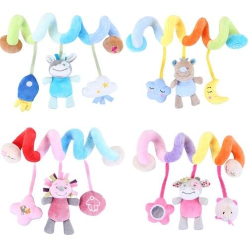 Animal Baby Stroller Toys Anime Plush Sofy Baby Bed bells Baby Toys 0-12 Months appease Sleep aid Rattles For newborn baby