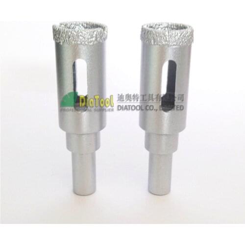DIATOOL 2pk Dia16mm Round Shank Vacuum Brazed Diamond Core Bits, Dry Or Wet Drilling Bits For Stone Ceramic Glass