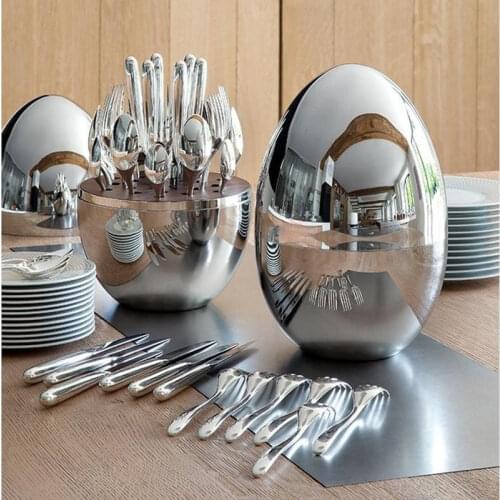 Home Fashion 24 Piece Cutlery Set Coated Stainless Steel Egg Cutlery Set Kitchen Accessories Coffee Set