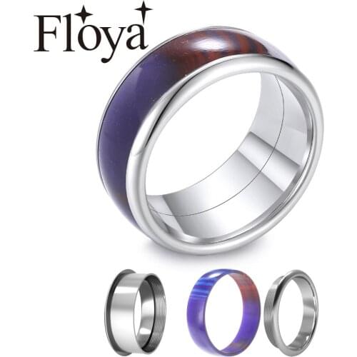 Floya Floya Spinner Ring Stackable Turning Stainless Steel Ring Romantic Classical Wedding Band Bague