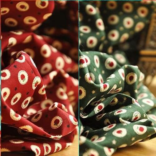 Pretty red apple blue green red printed cotton poplin fabric 50x145cm Bedding Quilting Clothing DIY fabric 50x145cm