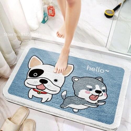 Imitation Cashmere Ins Wind Floor Mats Animals Cartoon Entrance Carpet 3D Floor Mats Toilet And Bathroom Absorbent Plush Carpets